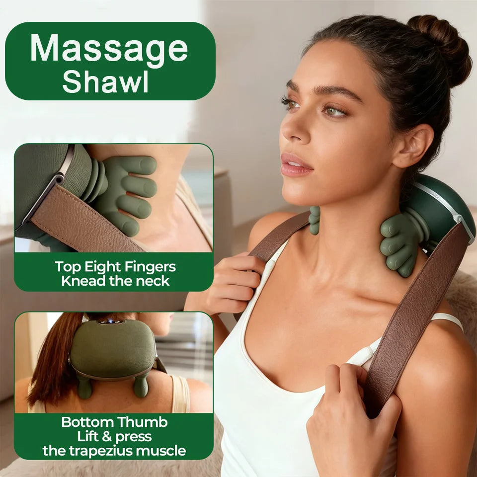 2026 NEW Bionic Finger Neck Shoulder Massager Wireless Neck Cervical  Kneading Massage Shawl Brushless Motor Neck masajeador